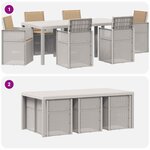 vidaXL Ensemble de salle à manger pour jardin 7 Pièces Blanc et taupe PP
