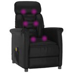 vidaXL Fauteuil de massage Noir Similicuir