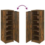 vidaXL Meuble à chaussures Chêne fumé 30x35x100 cm Bois d'ingénierie