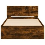 vidaXL Cadre de lit avec tête de lit chêne fumé 100x200 cm