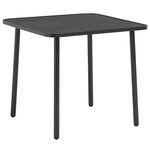 vidaXL Table de jardin Gris foncé 80x80x72 cm Acier