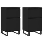 vidaXL Buffets 2 Pièces noir 40x35x70 cm bois d’ingénierie