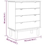 vidaXL Commode OTTA Marron et gris 76 5x39 5x90 cm Bois de pin massif