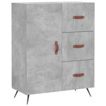 vidaXL Buffet haut Gris béton 69 5x34x180 cm Bois d'ingénierie