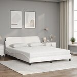 vidaXL Lit avec matelas Dover blanc 160x200 cm similicuir