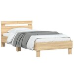 vidaXL Cadre de lit sans matelas avec tête de lit 100x200 cm