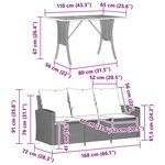 vidaXL Canapé de jardin 3places coussins et table gris clair polyrotin