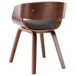 vidaXL Chaise à manger gris bois courbé et tissu