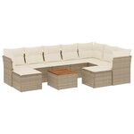 vidaXL Salon de jardin avec coussins 10 Pièces beige résine tressée