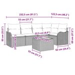 vidaXL Ensemble de canapé de jardin 6 Pièces Gris clair Poly rotin