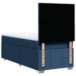 vidaXL Sommier à lattes de lit avec matelas Bleu 90x200 cm Tissu