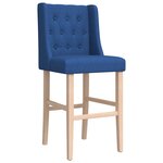 vidaXL Chaises de bar lot de 2 bois massif d'hévéa et tissu