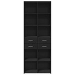 vidaXL Buffet haut noir 70x42 5x185 cm bois d'ingénierie
