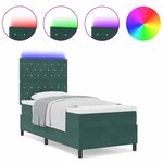 vidaXL Lit à ressorts avec matelas Vert foncé 90 x 200 cm Velours