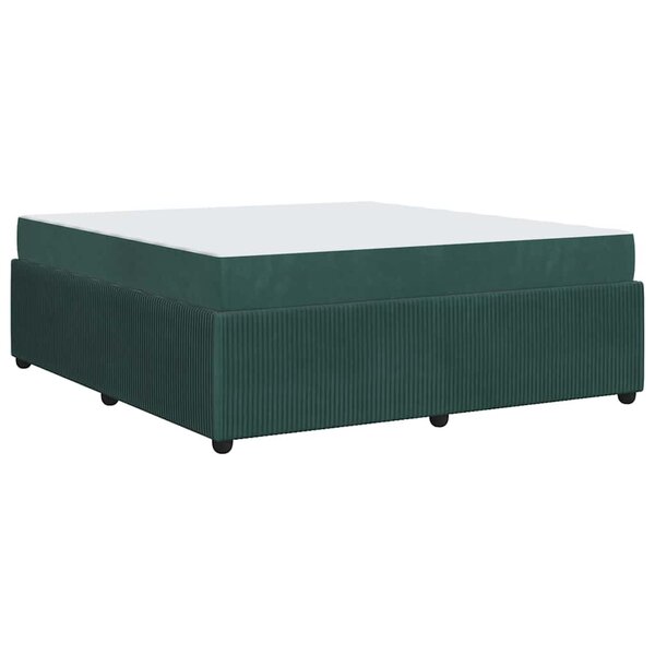 vidaXL Cadre de lit avec matelas Vert foncé 180 x 200 cm Velours