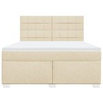vidaXL Sommier à lattes de lit avec matelas Crème 180x200 cm Tissu