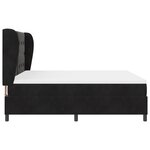 Lit box spring vidaXL avec matelas noir 180x200 cm en velours