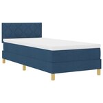 vidaXL Lit avec Sommier avec Matelas Bleu 100x200 cm Tissu