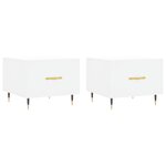 vidaXL Tables basses 2 Pièces blanc 50x50x40 cm bois d'ingénierie