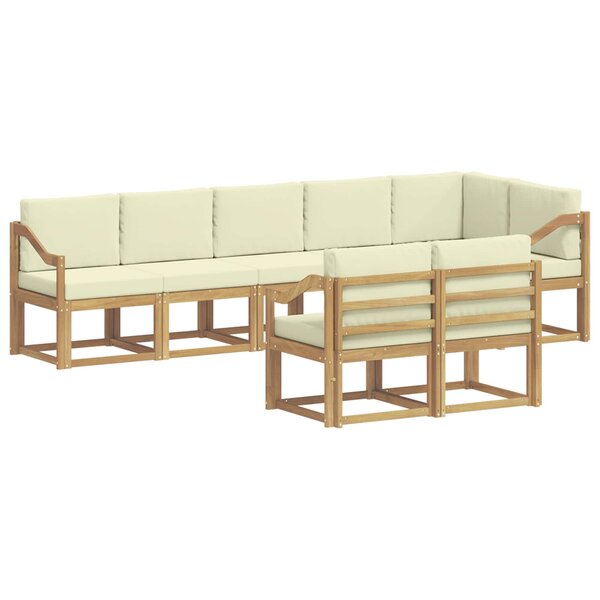 vidaXL Ensemble de canapés d'extérieur 8 pc Blanc et crème Polyester