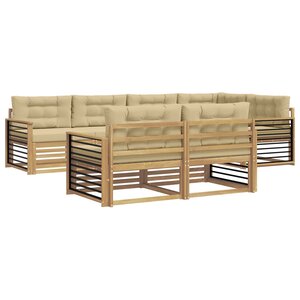 vidaXL Ensemble de canapés d'extérieur 7 pc Blanc et Beige Polyester