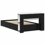 vidaXL Cadre de lit avec rangement Noir 75 x 190 cm Bois d'ingénierie