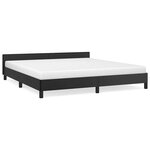 vidaXL Cadre de lit avec tête de lit sans matelas noir 180x200 cm