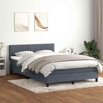 vidaXL Sommier à lattes de lit et matelas et LED gris foncé 160x210cm velours