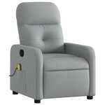 vidaXL Fauteuil inclinable de massage gris clair tissu