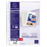 Étui Carton De 100 Pochettes Perforées - Pvc Lisse - A4 - Cristal - Exacompta
