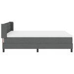 Lit avec sommier à ressorts et matelas gris foncé 140x200 cm en tissu