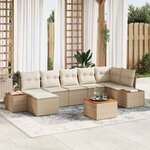 vidaXL Ensemble de canapé de jardin avec coussin 8 Pièces beige et crème