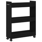 Cabinet roulant vidaXL Chêne noir 60x22x79 cm Bois d'ingénierie