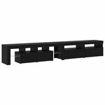 Meubles TV vidaXL 3 Pièces avec lumières LED Chêne noir Bois d'ingénierie