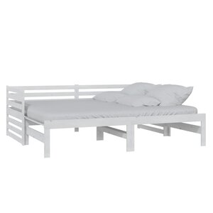 vidaXL Lit coulissant sans matelas blanc 2x(90x200) cm