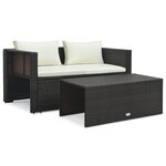 Salon de jardin meuble d'extérieur ensemble de mobilier 6 pièces avec coussins résine tressée marron 02_0016883