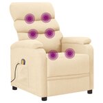 vidaXL Fauteuil de massage Crème Tissu