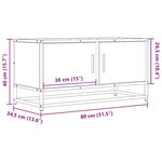 vidaXL Meuble TV sonoma gris 80x34 5x40 cm bois d'ingénierie et métal