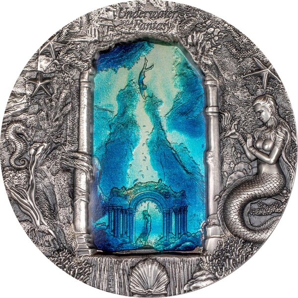 Pièce de monnaie en Argent 20 Dollars g 93.3 (3 oz) Millésime 2023 Underwater Fantasy MERMAIDS
