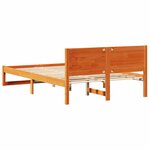 vidaXL Cadre de Lit Marron Ciré Bois de Pin Massif 135 x 190 cm Simple