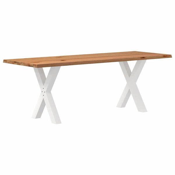 vidaXL Table à manger et bord naturel bois massif chêne rectangulaire
