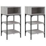 vidaXL Tables de chevet 2 Pièces sonoma gris 35x34 5x70cm bois ingénierie