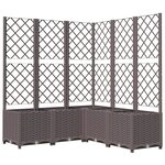 vidaXL Jardinière avec treillis Marron 120x120x136 cm PP