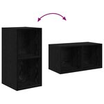 vidaXL Meuble TV mural 4 Pièces Chêne Noir 37 x 37 x 72 cm