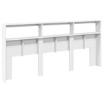 vidaXL Armoire tête de lit avec LED blanc 220x17x102 cm