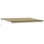 vidaXL Store rétractable manuel vert et jaune 500x350 cm