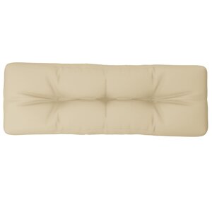 vidaXL Coussin de palette beige 120x40x12 cm tissu