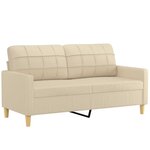 vidaXL Canapé à 2 places Crème 140 cm Tissu