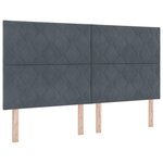 vidaXL Lit à ressorts avec matelas Gris foncé 180x200 cm Velours