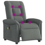 vidaXL Fauteuil inclinable de massage électrique gris foncé tissu